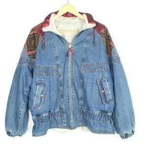 VTG 80's CURRENT SEEN Womens REVERSIBLE Denim Coat